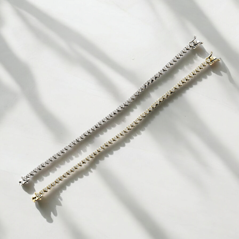 Pulsera Tennis Corazones Pave