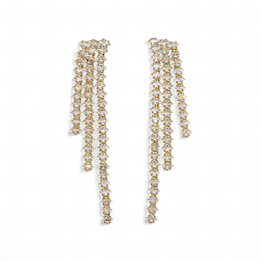 Aros Cascada Circones Marquise Dorado