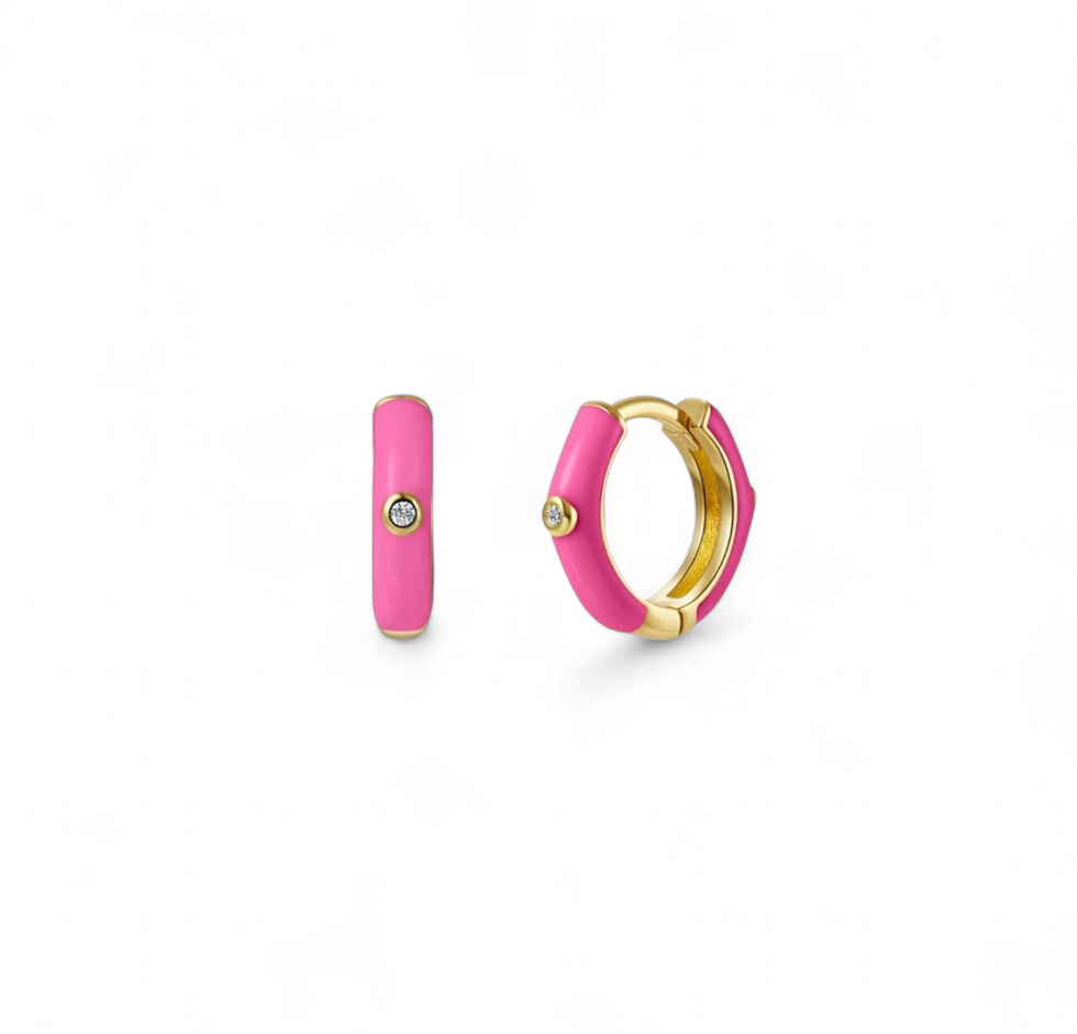 Argollas Esmaltadas Fucsia
