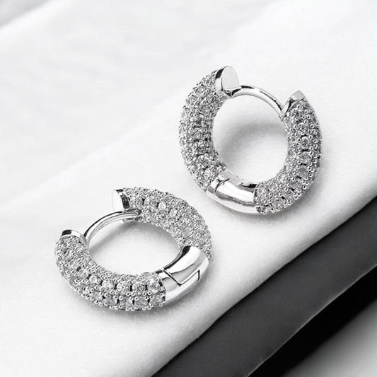 Argollas Chunky Circones Plateado