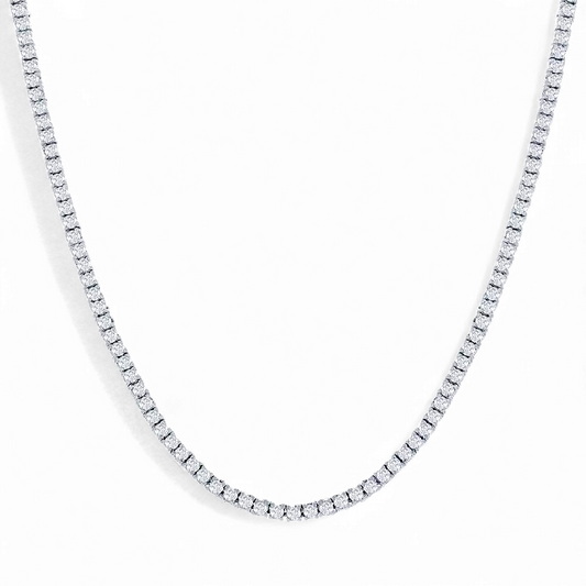 Collar Tennis Clásico Circones Blancos – Baño de Rodio