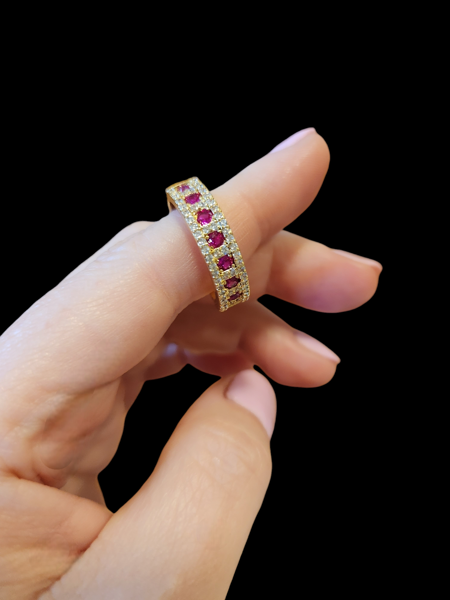 Anillo Cintillo Ajustable Fucsia