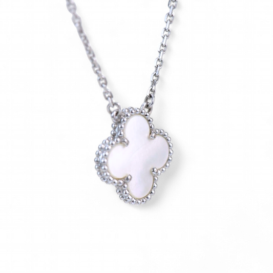 Cadena Clover Nacar Trébol Plateado