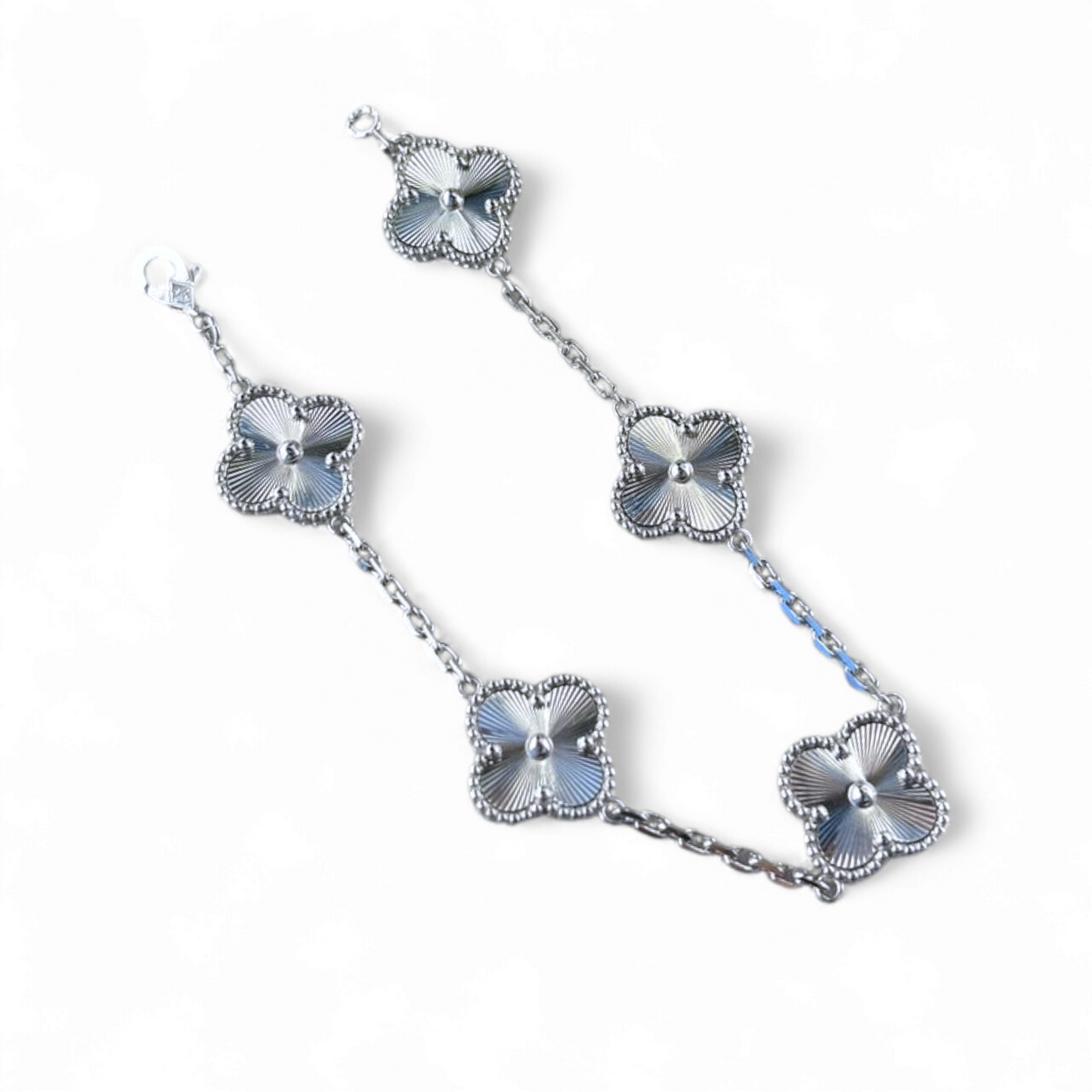 Pulsera Clover Laser Trébol Plateado