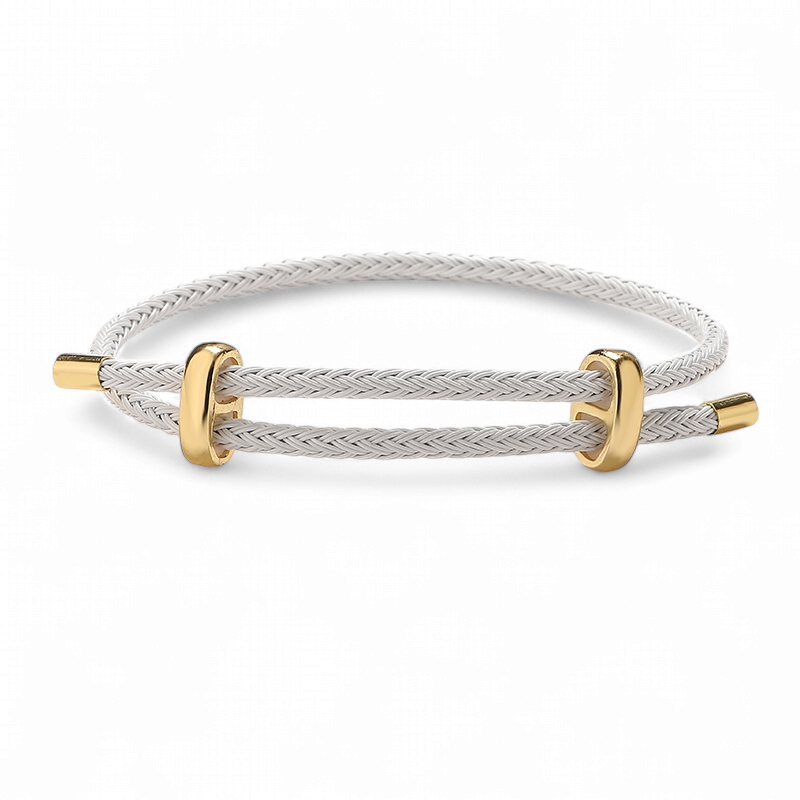 Pulsera Ajustable Alambre Trenzado Blanco