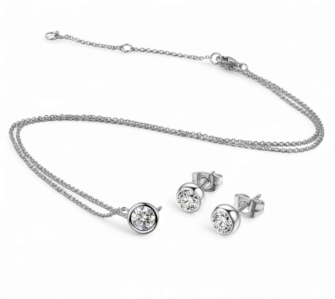 Conjunto Punto de Luz Bisel Plateado