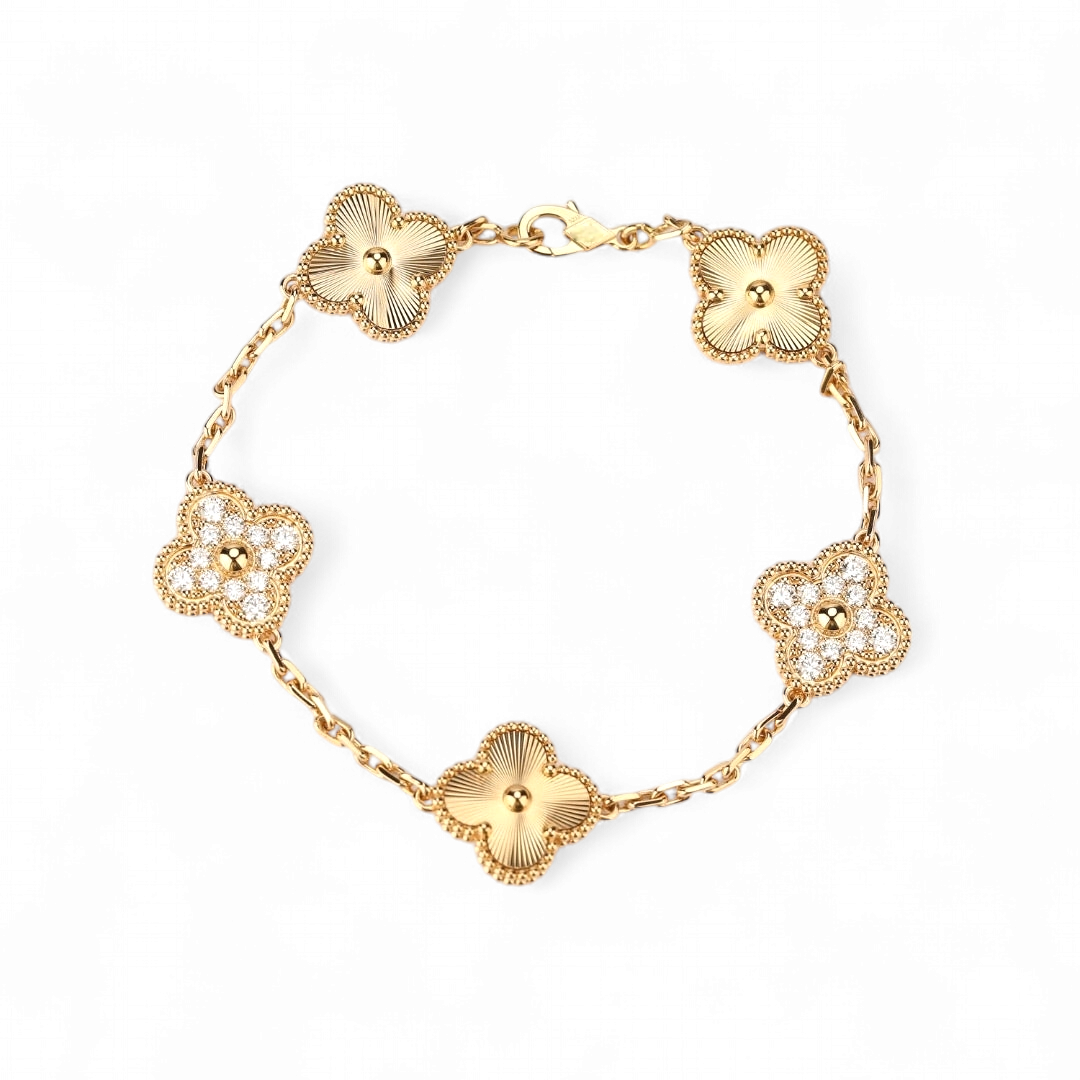 Pulsera Clover Laser Circones Trébol Dorado