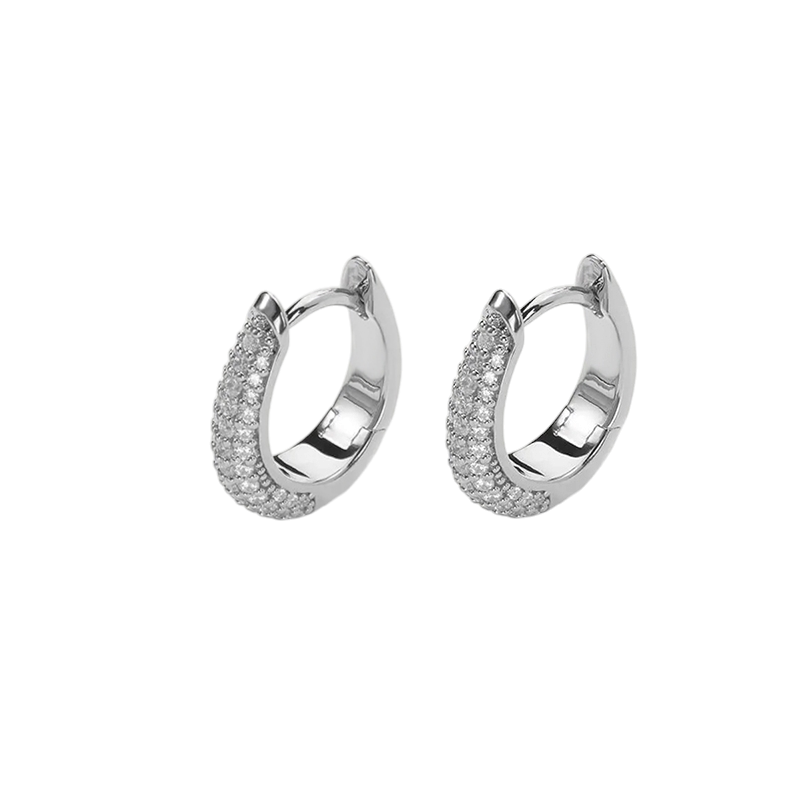 Argollas Circones Gruesa Pave (2 colores)