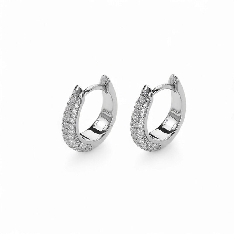 Argollas Circones Gruesa Pave (2 colores)