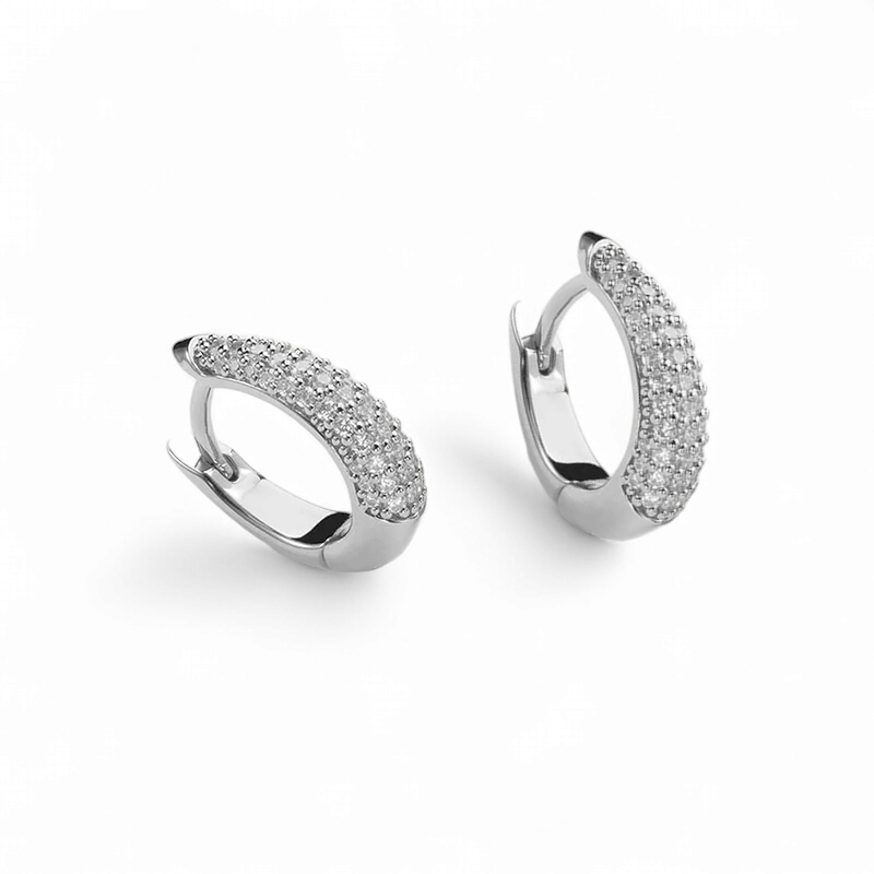 Argollas Circones Gruesa Pave (2 colores)