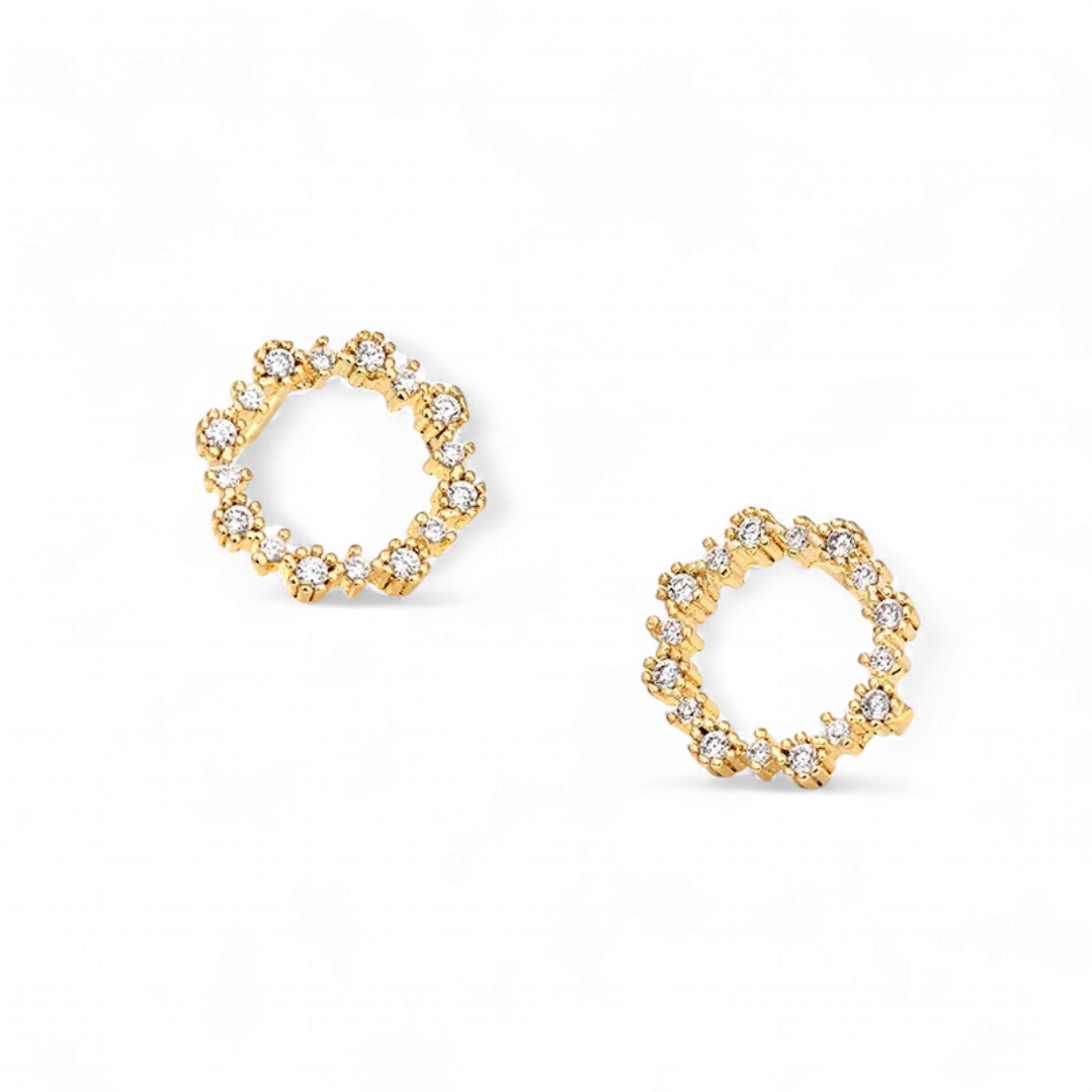 Aros Studs Redondos de Circones (2 colores)