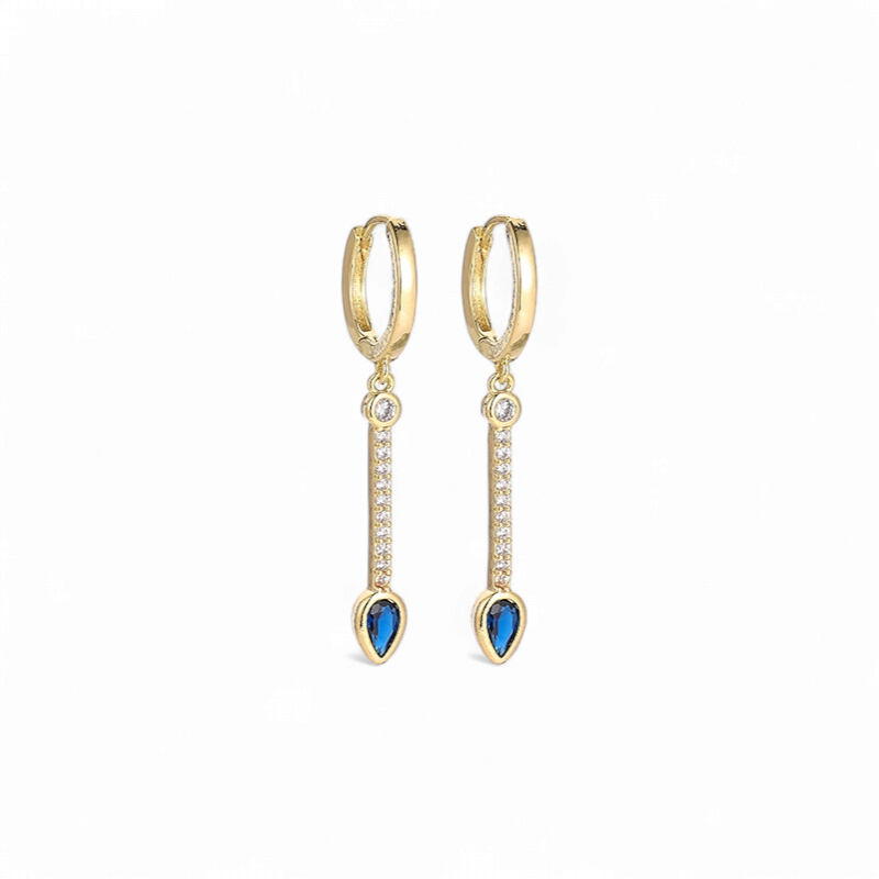 Argollas Gota Larga Azul