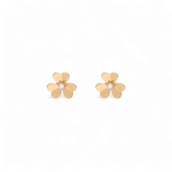 Aros Flor Circón Dorado