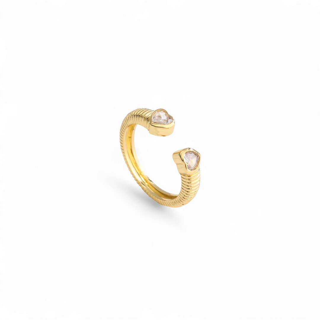 Anillo Corazones Bezel