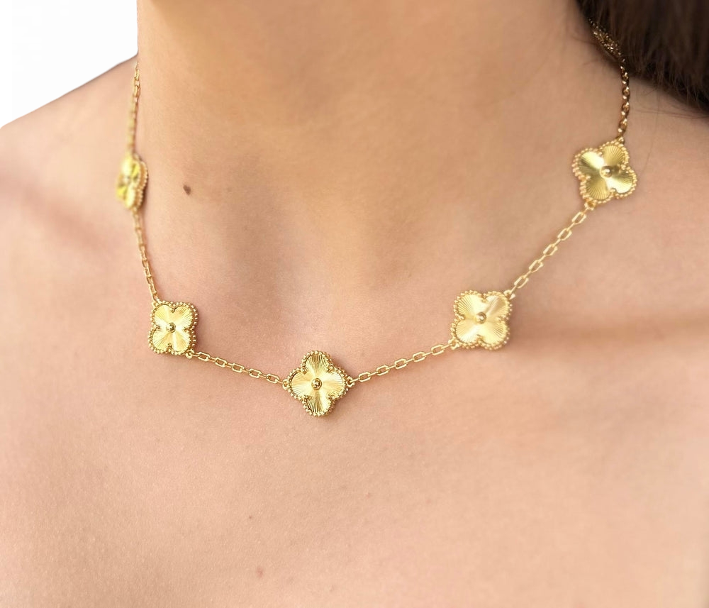 Collar Clovers Laser Trébol Dorado