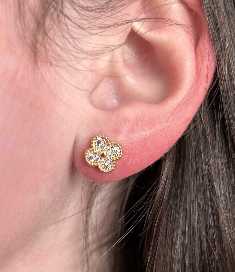 Aros Sweet Clovers Circones Trébol Dorado