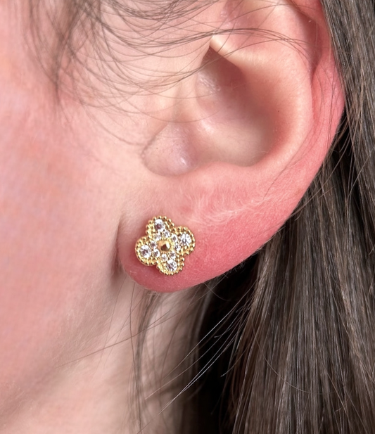 Aros Sweet Clovers Circones Trébol Dorado