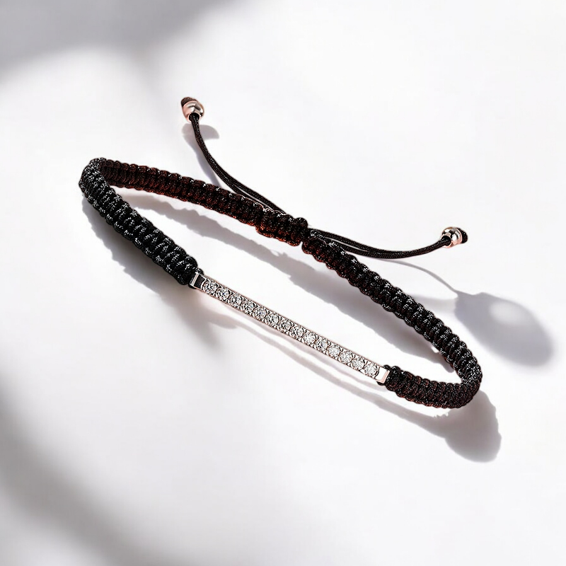 Pulsera de Hilo con Barrita de Moissanitas Plata 925