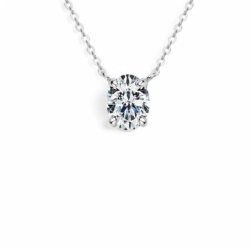 Cadena de Moissanita Oval Plata 925