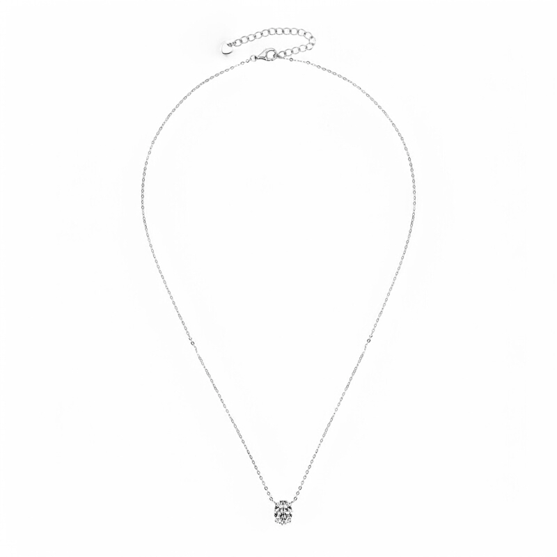 Cadena de Moissanita Oval Plata 925