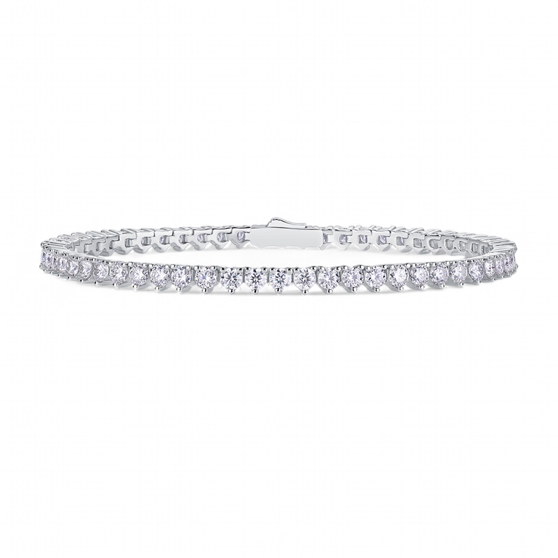 Pulsera Tennis Moissanita 3mm Plata 925 – Pulsera de Lujo A Pedido