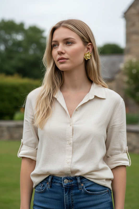 Aros Flor Magnolia - Baňo de Oro