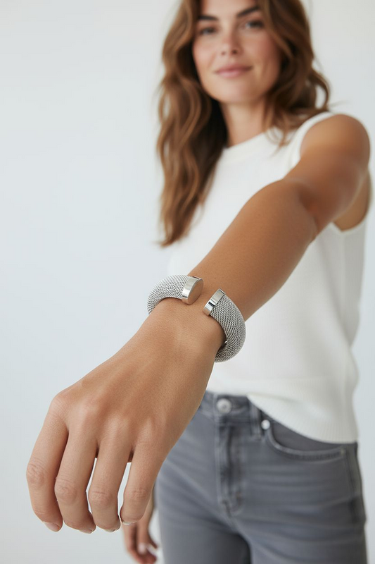 Pulsera Malla Acero Inoxidable - Rodio