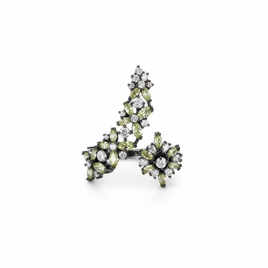 Anillo Flores Gala Black – Rodio Negro