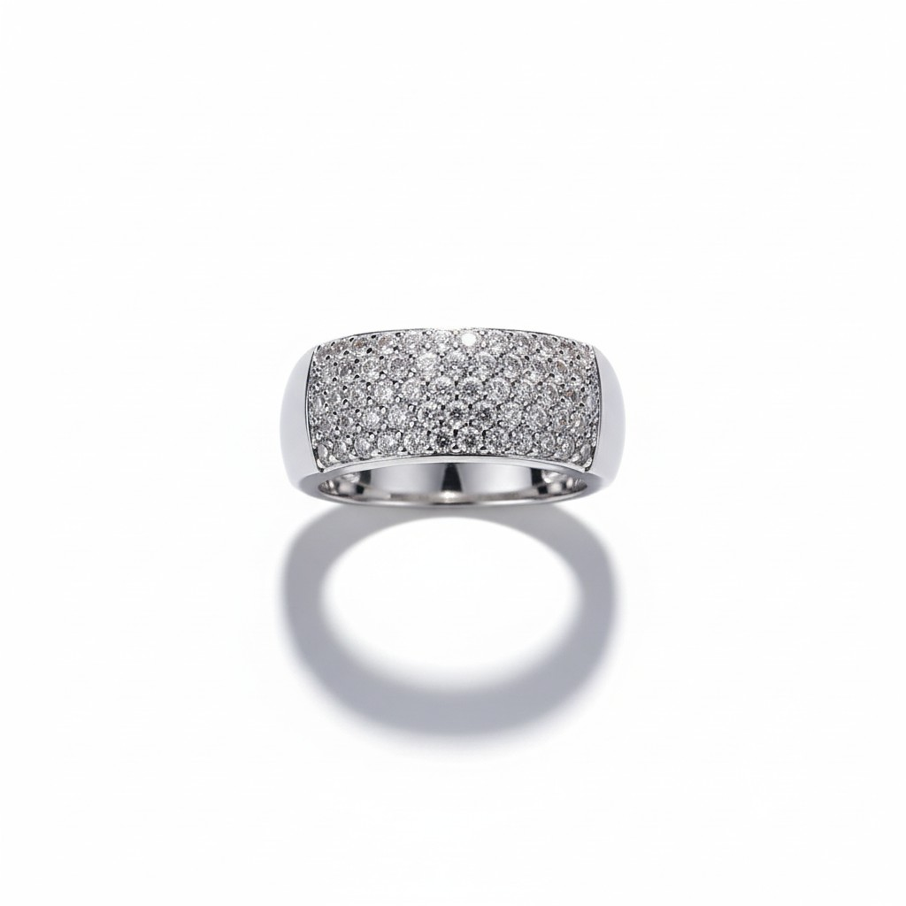 Anillo Banda Pavé Imperial – Baño de Rodio