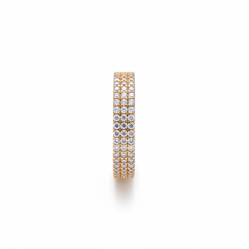 Anillo Triple Eternity – Baño de Oro 18k - Talla 12