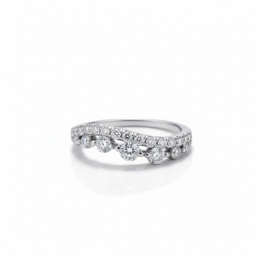 Anillo Wave Infinity – Baño de Rodio - Talla 12