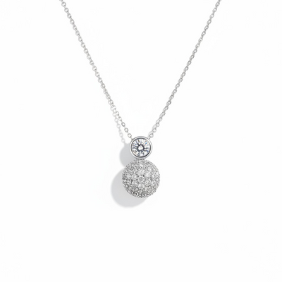 Collar Orb Pavé Plateado