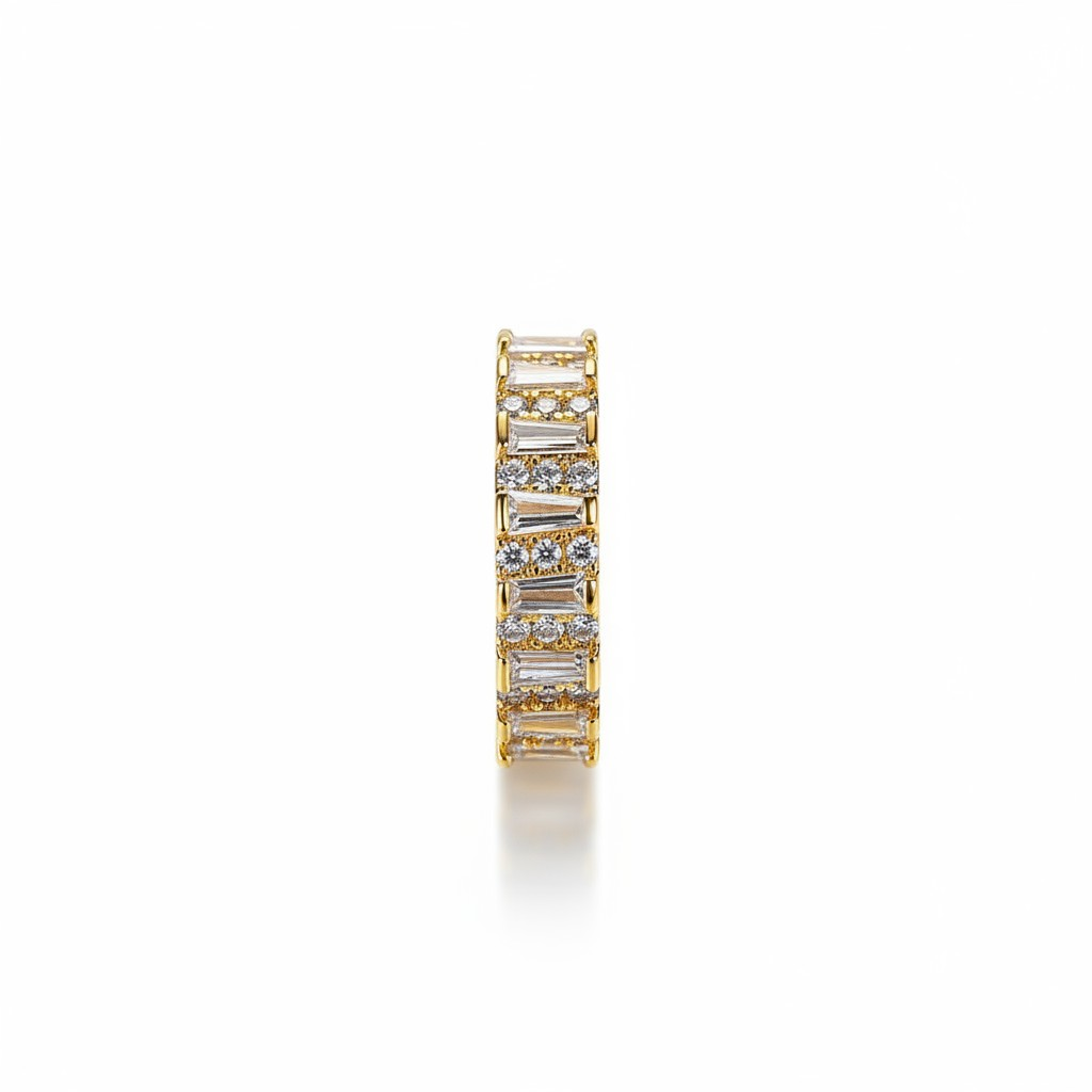 Anillo Eternity Mix Baguette – Baño de Oro 18k - Talla 12