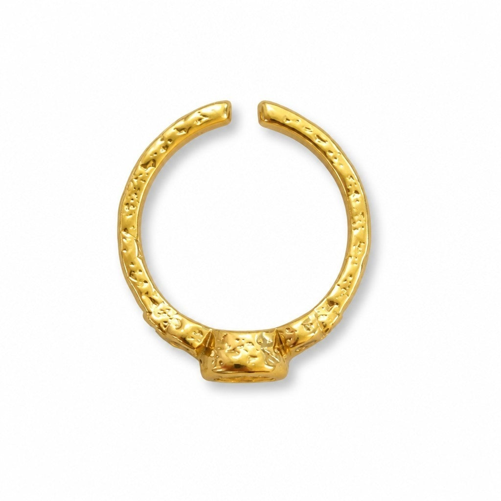 Anillo Ajustable Trilogía con Circones Baño de Oro