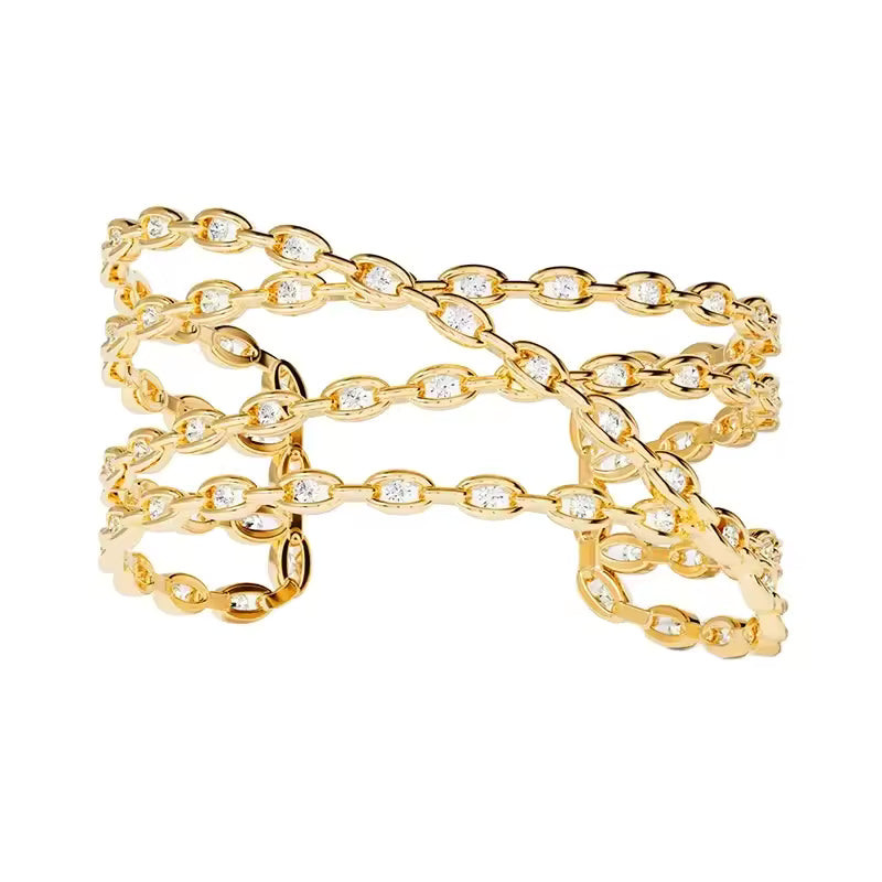 Pulsera Esclava de eslabones de Plata 925 - Baño de oro 18K