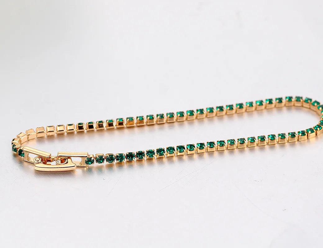 Pulsera Tennis 2mm en 9 Colores - Baño Oro