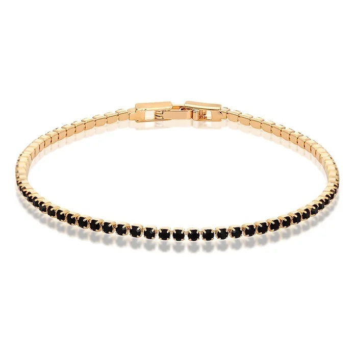 Pulsera Tennis 2mm en 9 Colores - Baño Oro