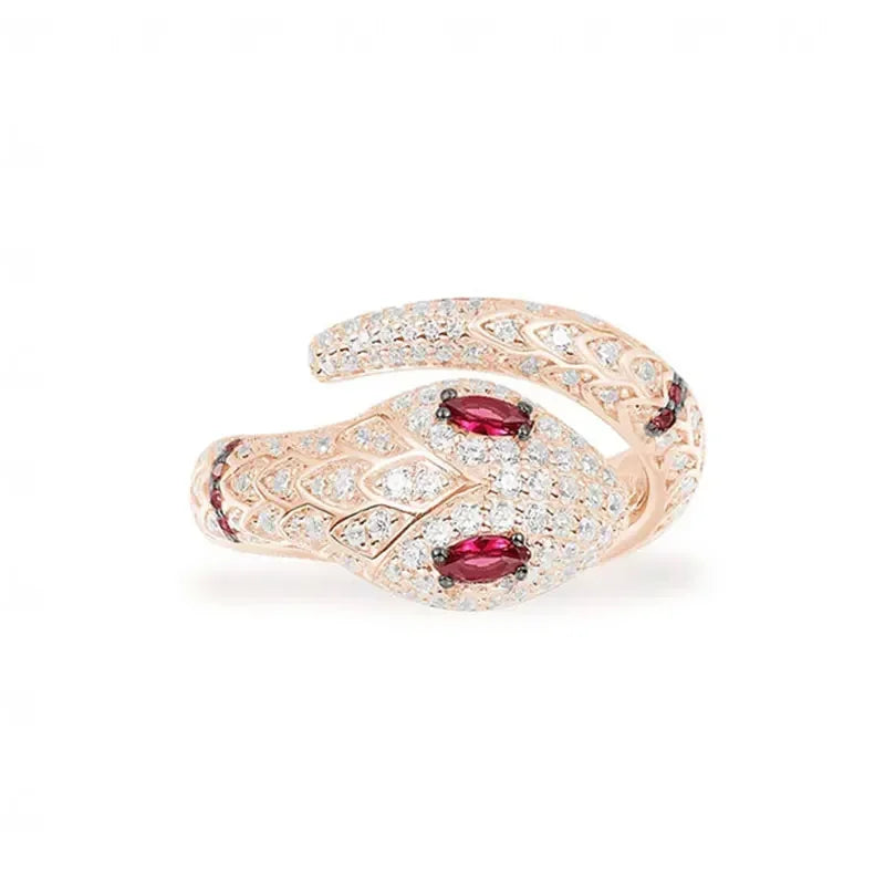 Anillo Serpiente de Cristal - Plata 925 - Rodio