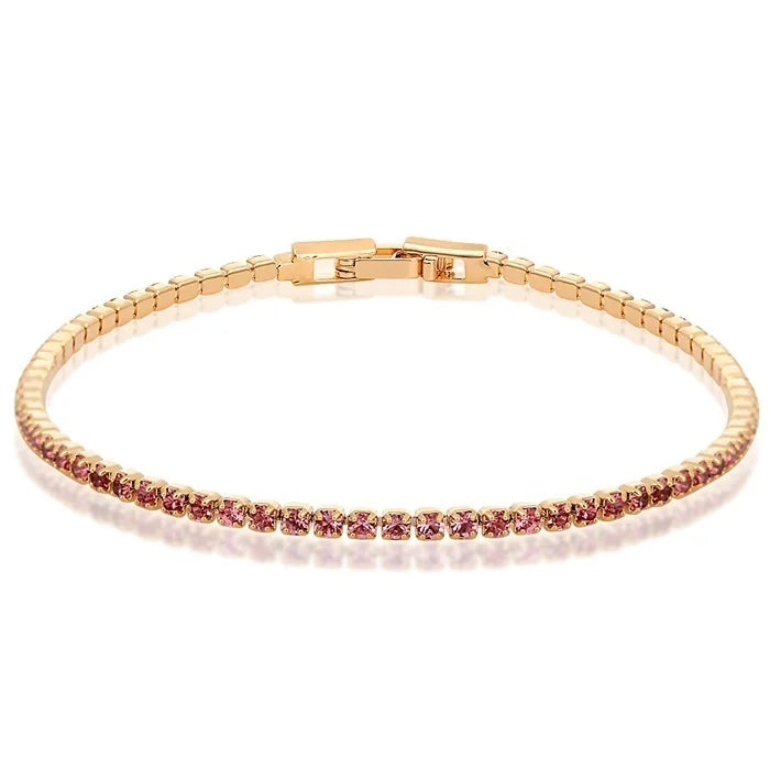 Pulsera Tennis 2mm en 9 Colores - Baño Oro