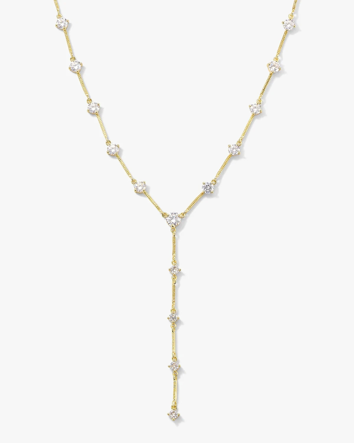Collar Y Drop con Circonitas Brillantes *