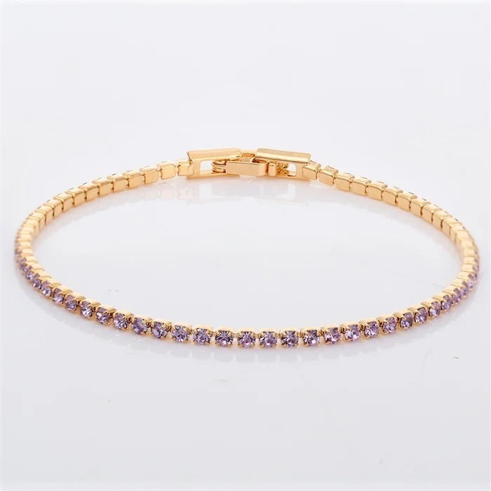 Pulsera Tennis 2mm en 9 Colores - Baño Oro