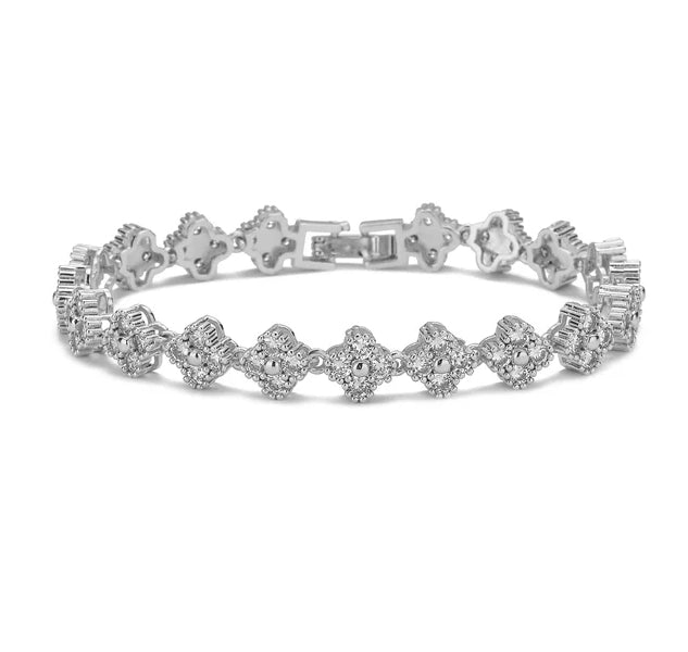 Pulsera Clover Mini Plateado - Ámbar Joyas