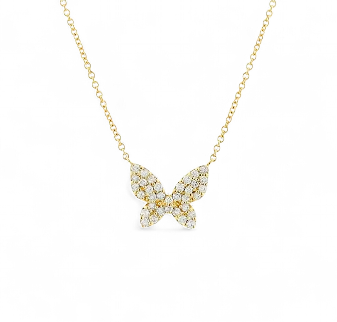 Collares Mariposa Pavé - Baño 18k