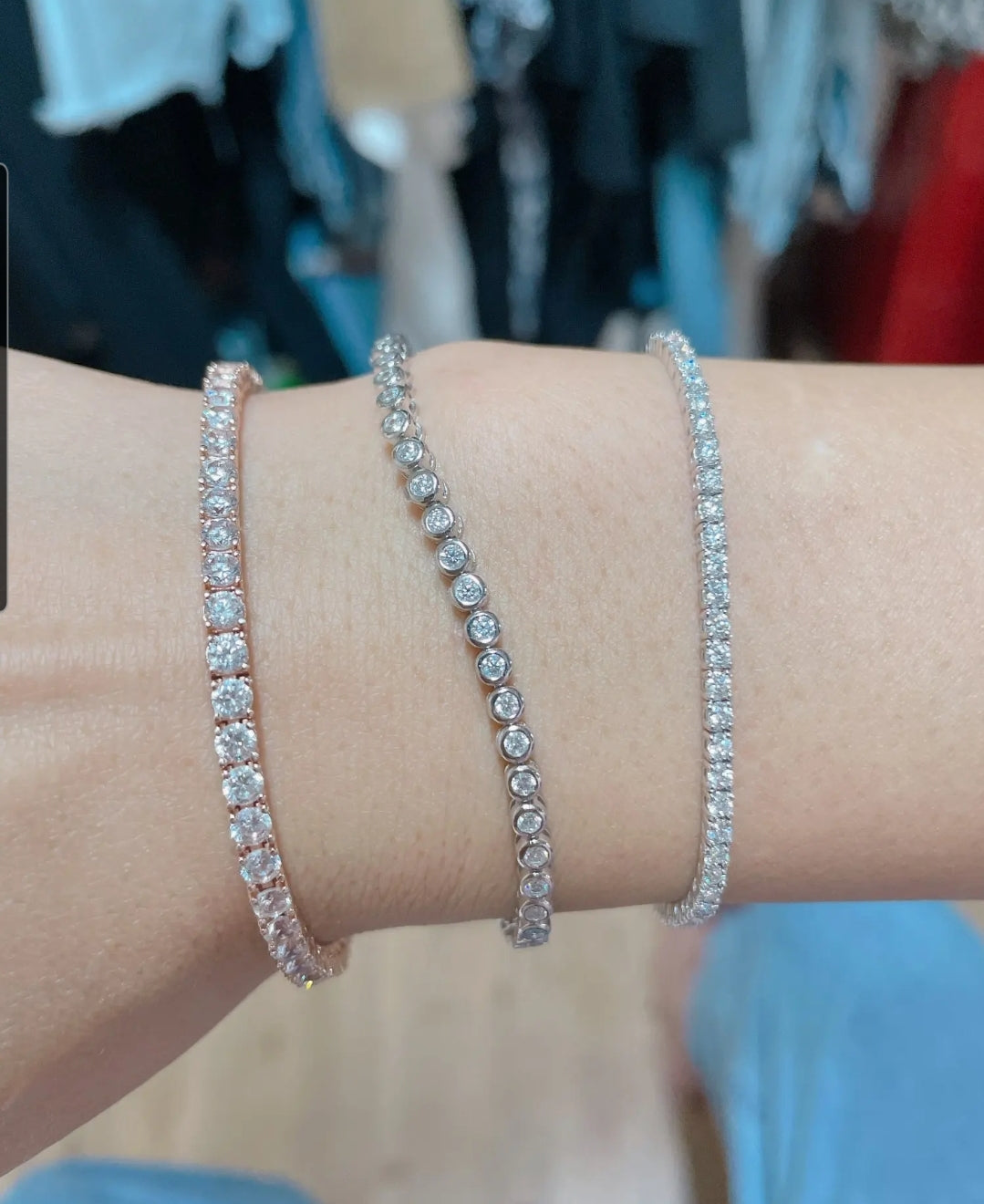 PULSERA TENNIS BEZEL DE MOISANITAS 3MM - Ámbar Joyas