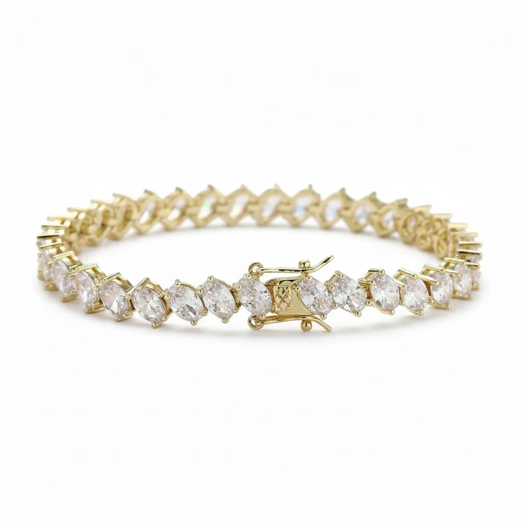 Pulsera Tennis Circones Cadena – Baño de Oro - Ámbar Joyas (foto 6)