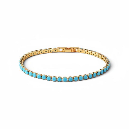 Pulsera Tennis Circones Turquesa 3mm - Ámbar Joyas (foto 2)