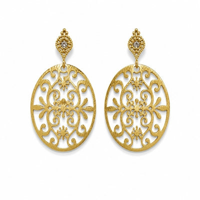 Aros Colgantes Filigrana Oval