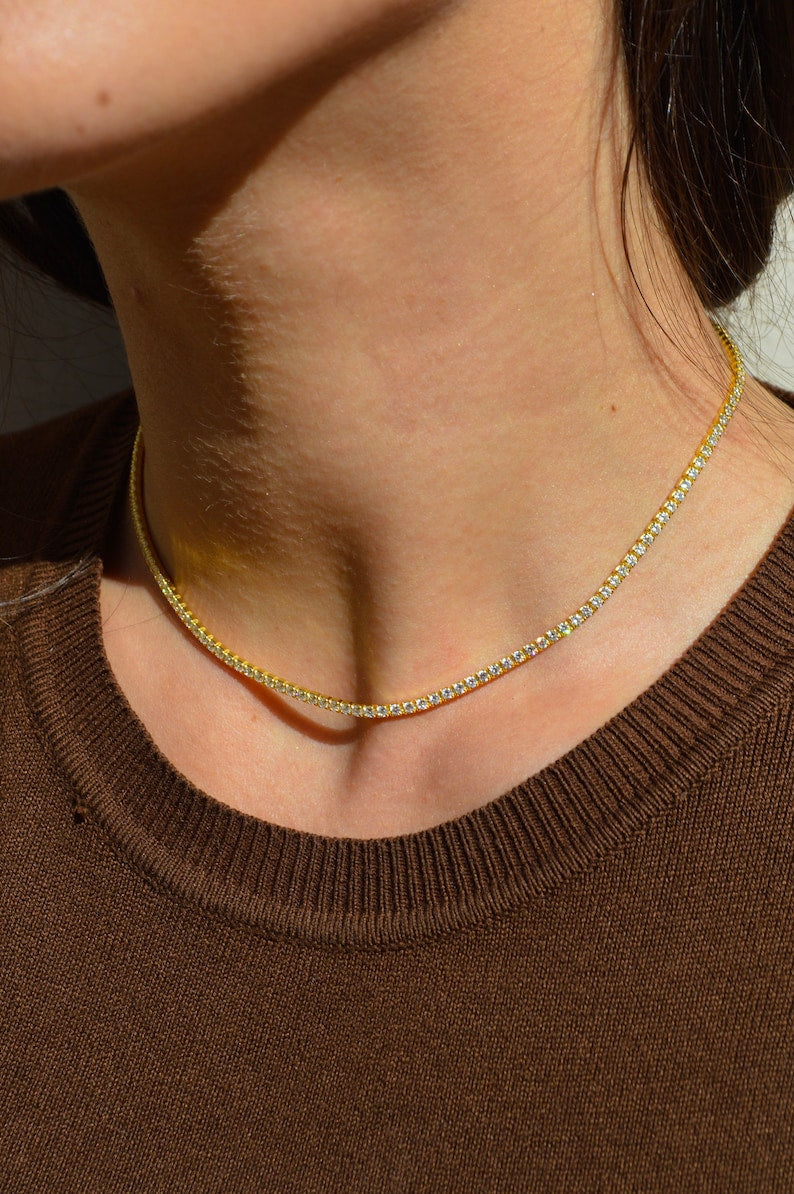 Collar Tennis de Circones 2mm - Ámbar Joyas