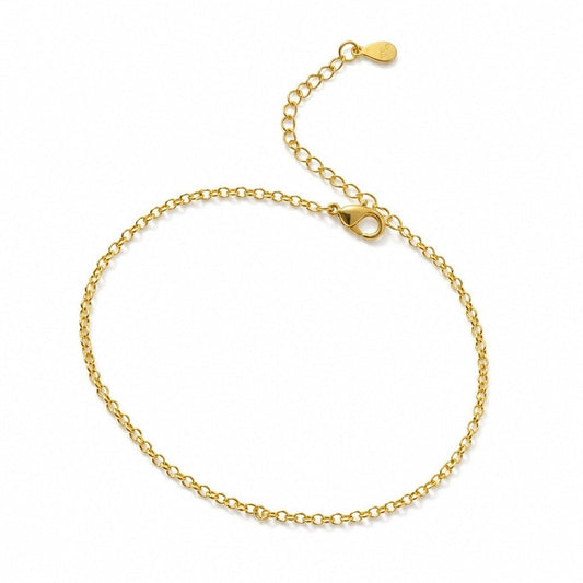 Pulsera Cadena Rolo – Baño de Oro 18k