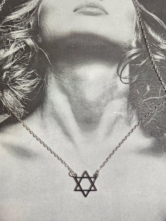 Collar Estrella de David Hueca en Acero